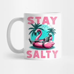 Stay Salty Skeleton Flamingo T-Shirt – Beach Bum Vibes Tee Mug